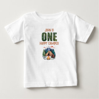 T-shirt Pour Bébé Un heureux Camper aquarelle Woodland 1er anniversa