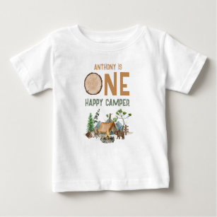 T-shirt Pour Bébé Un heureux Camper aquarelle Woodland 1er anniversa