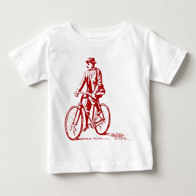 T-shirt Pour Bébé Un homme en vélo - Ruby Red (Devant)