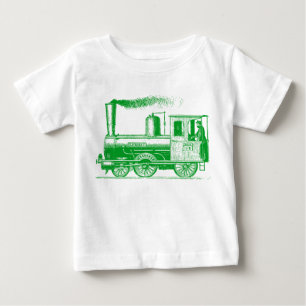 T-shirt Pour Bébé Un homme et son train - Gris Vert