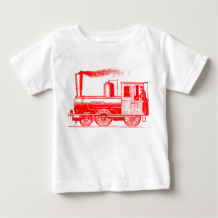 T-shirt Pour Bébé Un homme et son train - Rouge