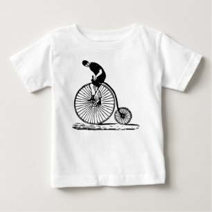 T-shirt Pour Bébé Un homme sur un penny Farthing - Noir