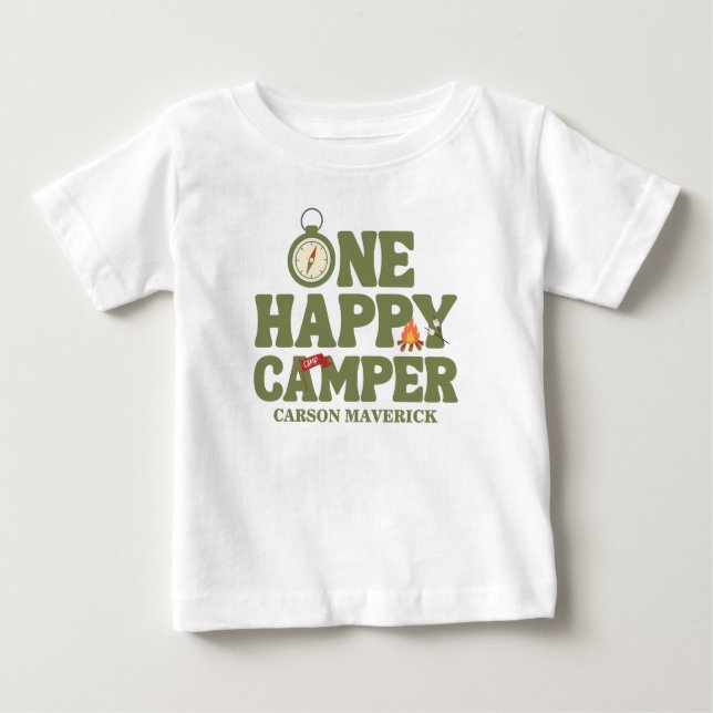 T-shirt Pour Bébé Un joyeux anniversaire de campeur garçons  (Devant)