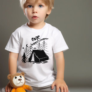 T-shirt Pour Bébé Un Joyeux Camper Doodle Art premier anniversaire