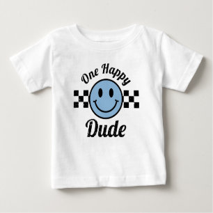 T-shirt Pour Bébé Un joyeux Dude Blue Joyeux sourire Anniversaire Co
