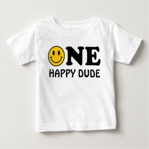 T-shirt Pour Bébé Un joyeux Dude Custom Jaune sourire premier annive
