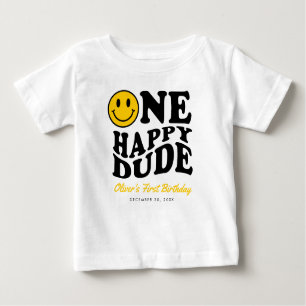 T-shirt Pour Bébé Un joyeux mec sur mesure sourire visage garçon 1er