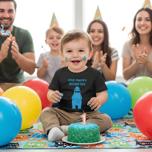 T-shirt Pour Bébé Un joyeux monstre Halloween Anniversaire Texte per