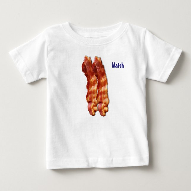 T-shirt Pour Bébé Un match parfait - lard (Devant)