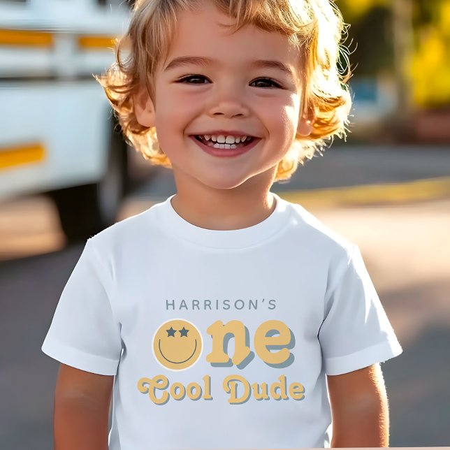 T-shirt Pour Bébé Un mec cool rétro pour le 1er anniversaire (Créateur téléchargé)