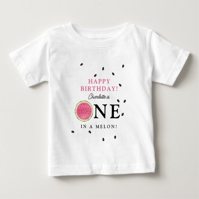 T-shirt Pour Bébé Un melon d'été d'anniversaire pour enfants (Devant)