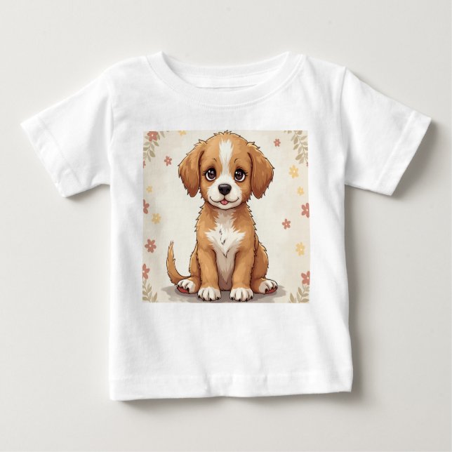T-shirt Pour Bébé un mignon petit chiot (Devant)