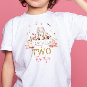 T-shirt Pour Bébé Un petit lapin fête ses 2 ans 2e anniversaire