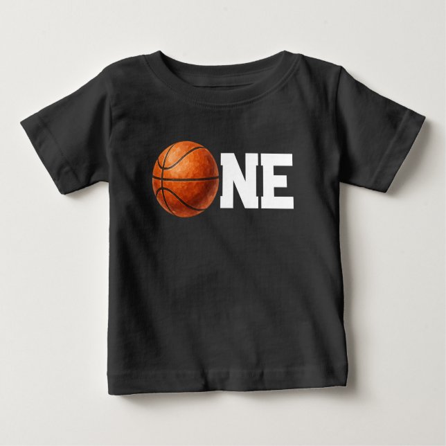 T-shirt Pour Bébé Un premier anniversaire de basket-ball (Devant)
