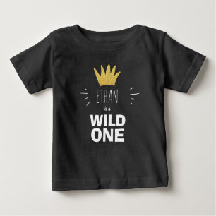 T-shirt Pour Bébé Un premier anniversaire sauvage Couronne Black Gol
