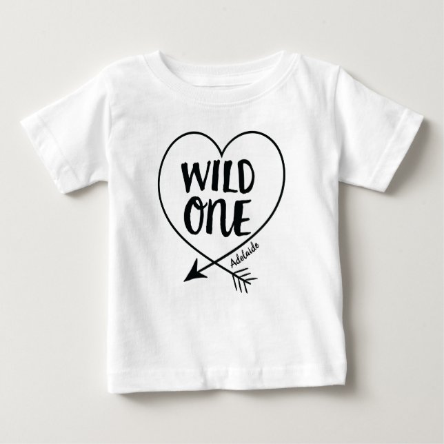T-shirt Pour Bébé Un premier anniversaire sauvage fait sur commande (Devant)