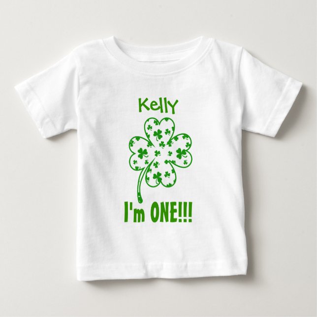 T-shirt Pour Bébé Un shamrock chanceux V08 de ęr anniversaire d'an (Devant)