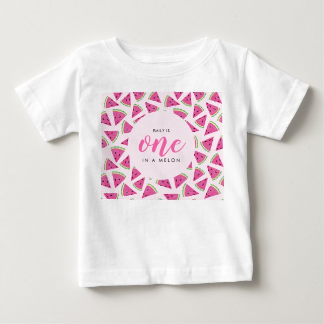 T-shirt Pour Bébé Un sur un melon 1er anniversaire (Devant)