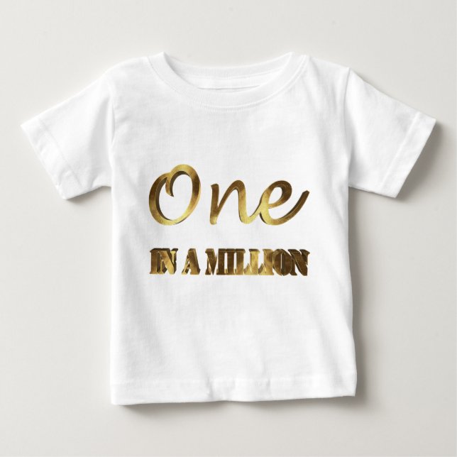T-shirt Pour Bébé Un sur un million Elegant Gold Brown Typographie (Devant)