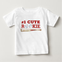 Un T-shirt de bébé de baseball « One Cute Rookie »