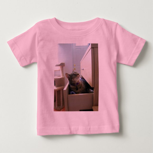 T-shirt Pour Bébé Un Tiroir Pour Indigo (Devant)