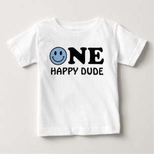 T-shirt Pour Bébé Un type heureux   Sourire bleu personnalisé pour l