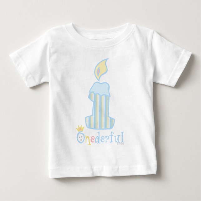 T-shirt Pour Bébé UNE bougie bleue (Devant)