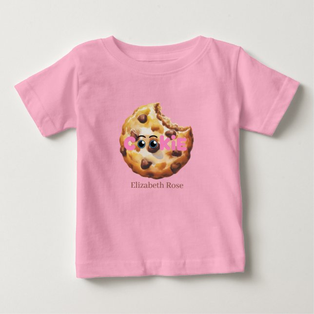 T-shirt Pour Bébé Une Douce Petite Fête de Bébé Rose Cookie  (Devant)