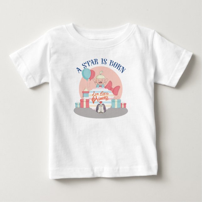 T-shirt Pour Bébé Une étoile naît (Devant)