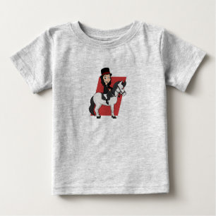 T-shirt Pour Bébé Une fille à cheval dessin animé
