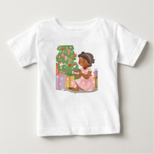T-shirt Pour Bébé Une jeune indienne ouvrant des cadeaux