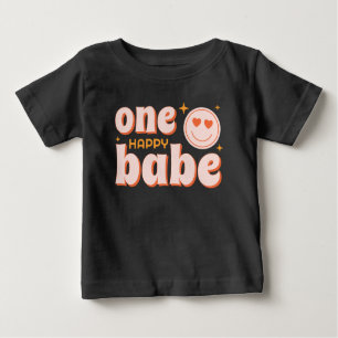 T-shirt Pour Bébé Une Joyeuse Babe Retro Premier Anniversaire Chemis