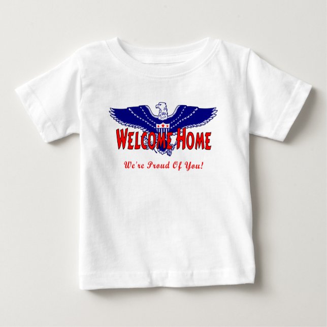 T-shirt Pour Bébé Une maison bienvenue militaire (Devant)