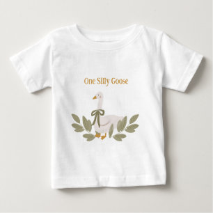 T-shirt Pour Bébé Une oie sotte aux tournesols mignonne