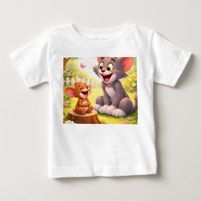 T-shirt Pour Bébé Une pause joyeuse dans le jardin (Devant)