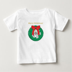 T-shirt Pour Bébé Une petite couronne de pneu de Noël sur une