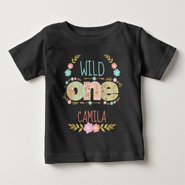 T-shirt Pour Bébé Une tribu sauvage | Boho Birthday Girl (Devant)
