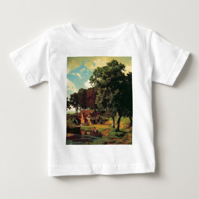 T-shirt Pour Bébé Une usine rustée par Bierstadt Albert (Devant)