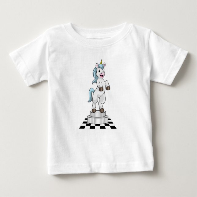 T-shirt Pour Bébé Unicorn at Chess (Devant)