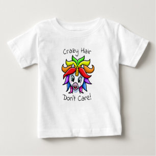 T-shirt Pour Bébé Unicorn Crazy Hair s'en fiche