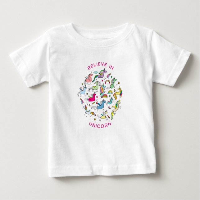 T-shirt Pour Bébé Unicorn Magic Kawaii (Devant)
