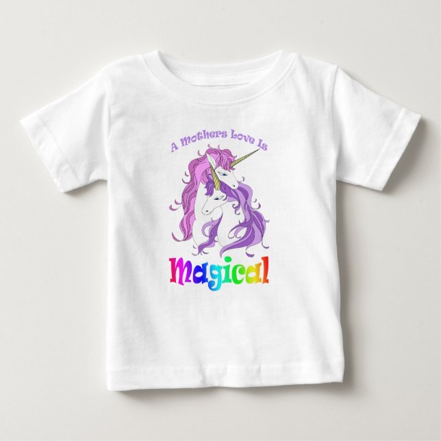 T-shirt Pour Bébé Unicorn Maman Une Mère L'Amour Est Magique (Devant)