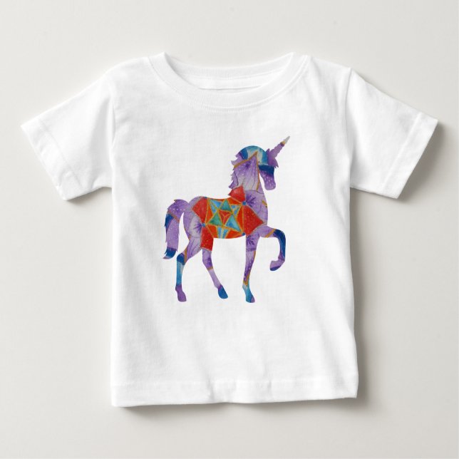 T-shirt Pour Bébé Unicorn Mandala Art (Devant)