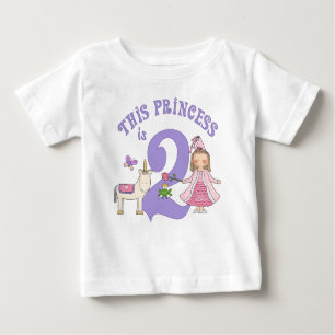 T-shirt Pour Bébé Unicorn Princesse 2e anniversaire