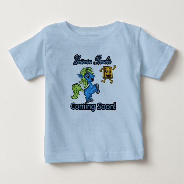T-shirt Pour Bébé Unicorn Reader - Bientôt ! Tee couleur (Devant)
