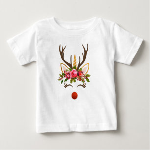 T-shirt Pour Bébé Unicorn Reindeer / Noël