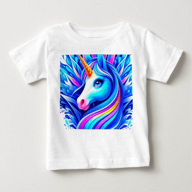T-shirt Pour Bébé Unicorne (Devant)