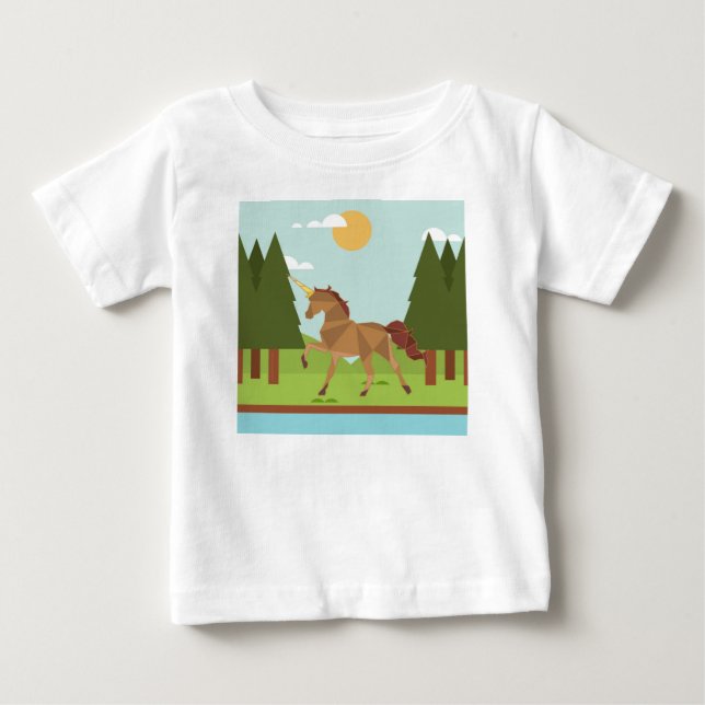 T-shirt Pour Bébé Unicorne (Devant)