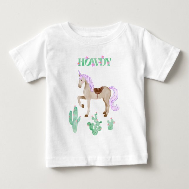 T-shirt Pour Bébé Unicorne amérique de l'ouest (Devant)