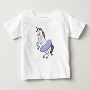 T-shirt Pour Bébé Unicorne au Ballet avec jupe